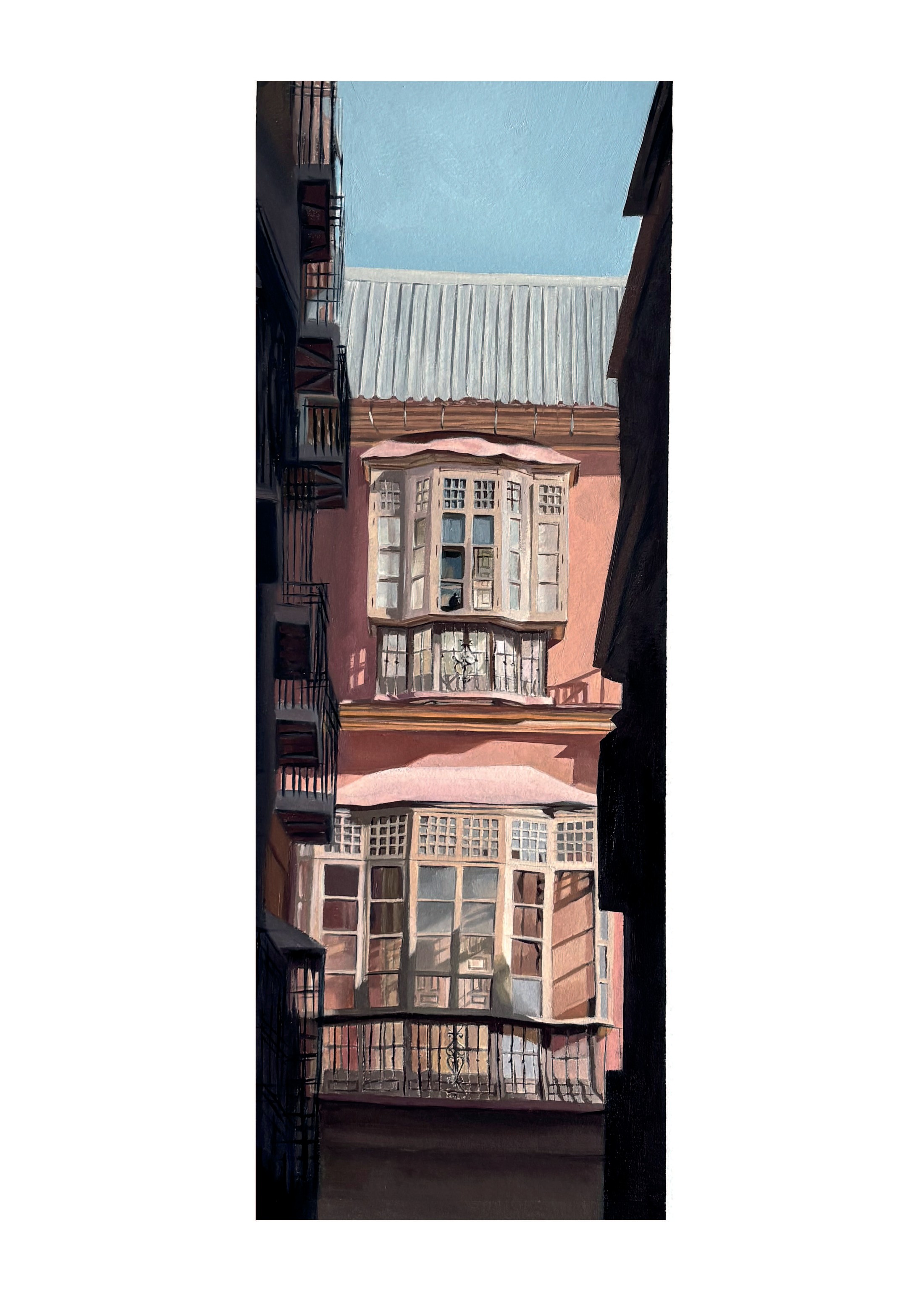 Acuarela del Palacio de la Trinidad Grund en Málaga